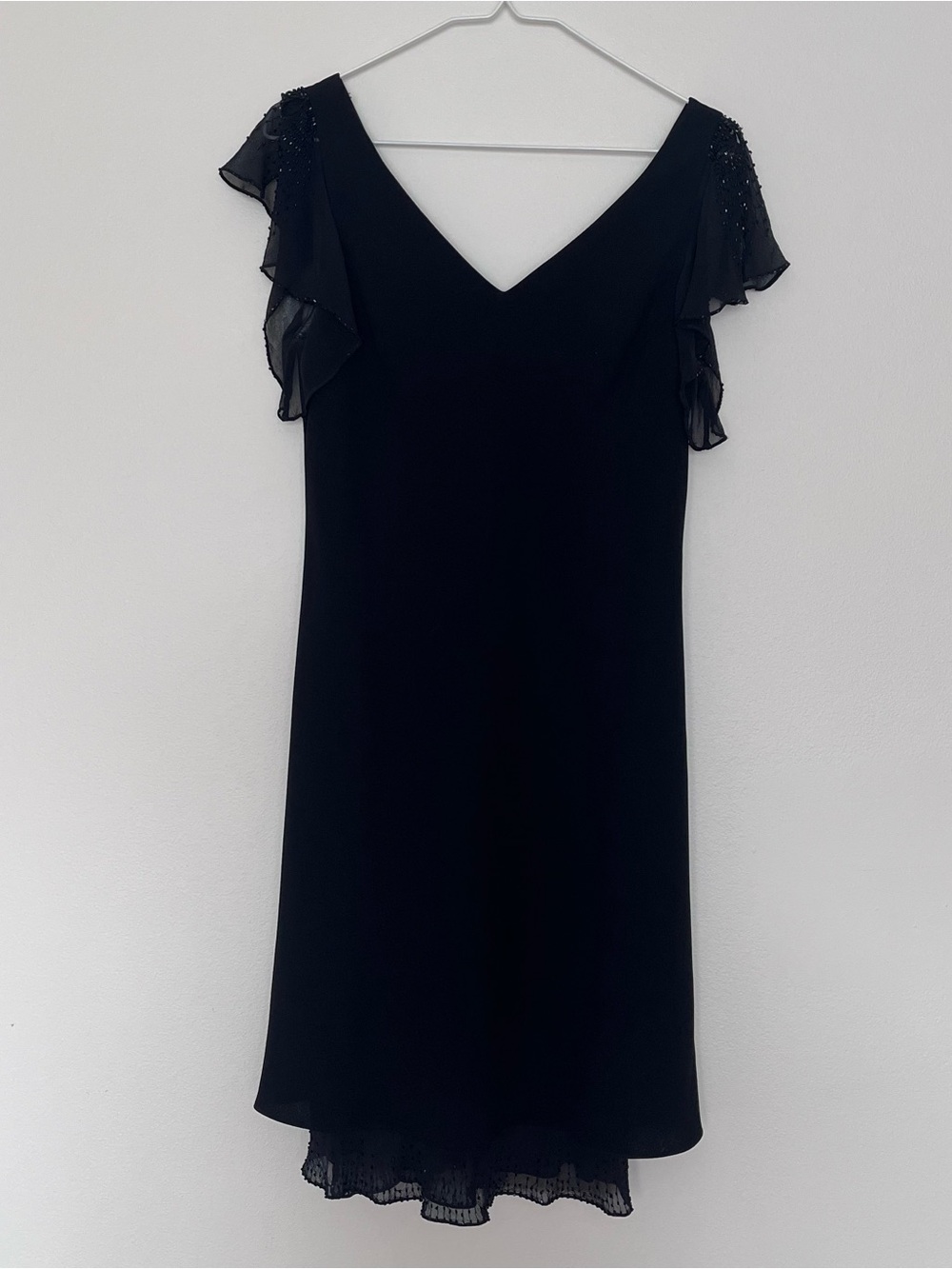 Jones New York Vintage Women's Black V-Neck Short Sleeve Dress Size 12P - Picture 2 of 8